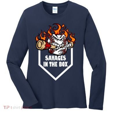 Savages In The Box Baseball Graphic Women's Long Sleeve Shirt