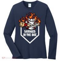 Savages In The Box Baseball Graphic Women's Long Sleeve Shirt thumb 0