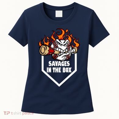 Savages In The Box Baseball Graphic Women's T-Shirt