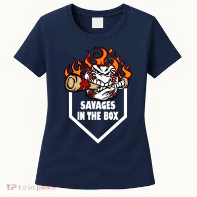 Savages In The Box Baseball Graphic Women's T-Shirt