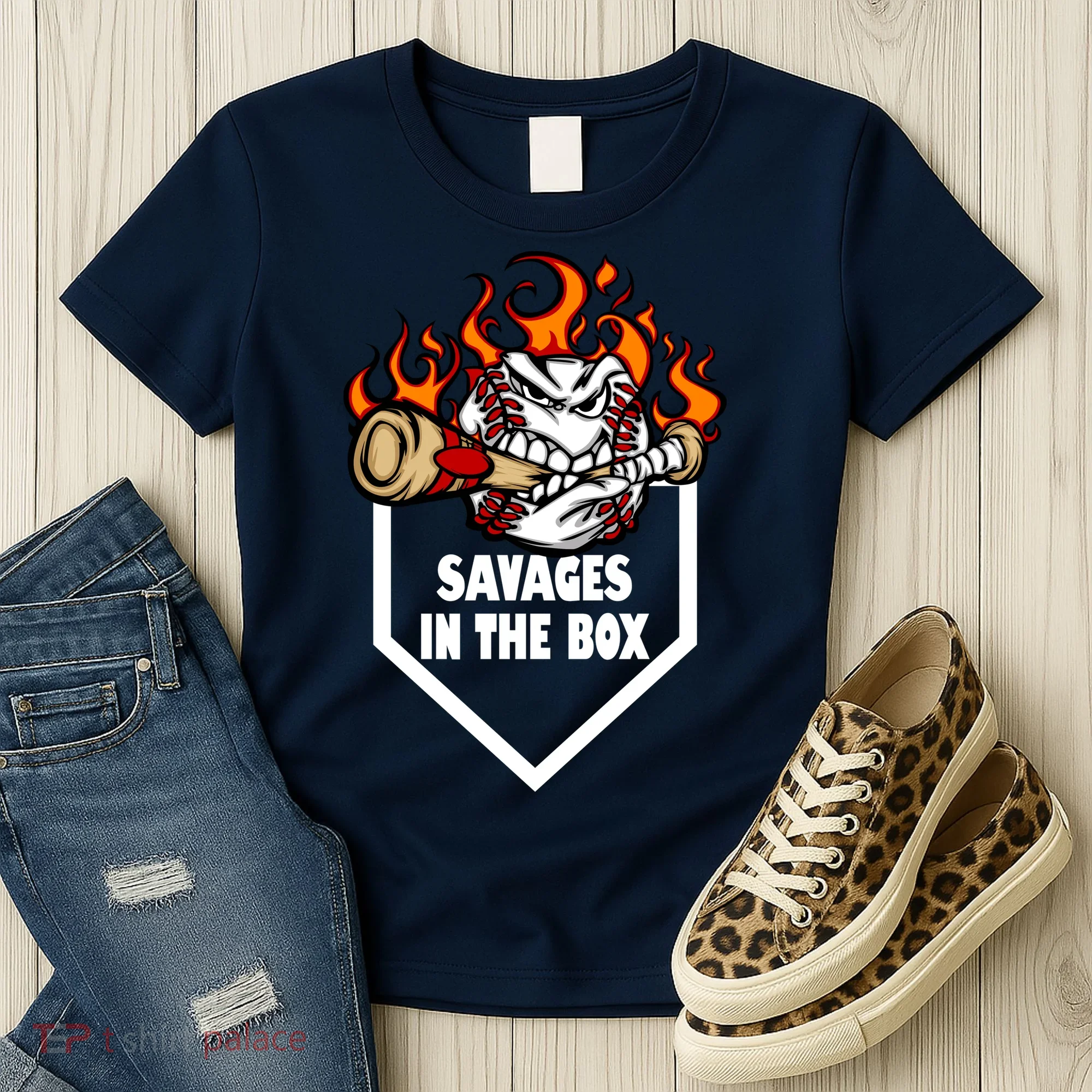 Savages In The Box Baseball Graphic Women's T-Shirt