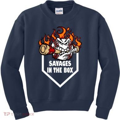 Savages In The Box Baseball Graphic Kids Sweatshirt