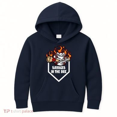 Savages In The Box Baseball Graphic Kids Hoodie