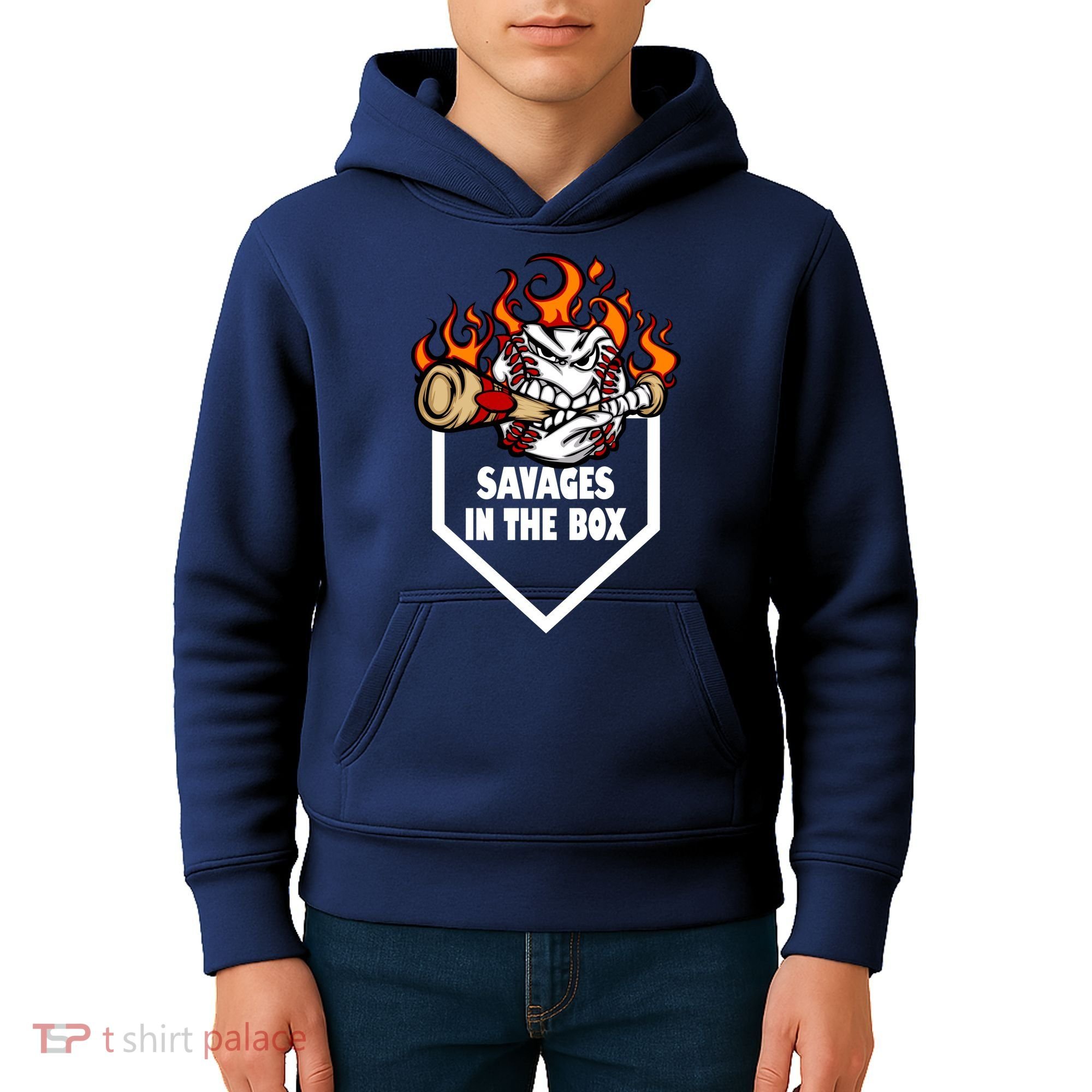 Savages In The Box Baseball Graphic Kids Hoodie