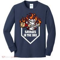 Savages In The Box Baseball Graphic Kids Long Sleeve Shirt thumb 0