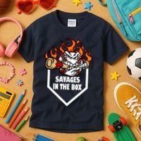 Savages In The Box Baseball Graphic Kids T-Shirt thumb 3