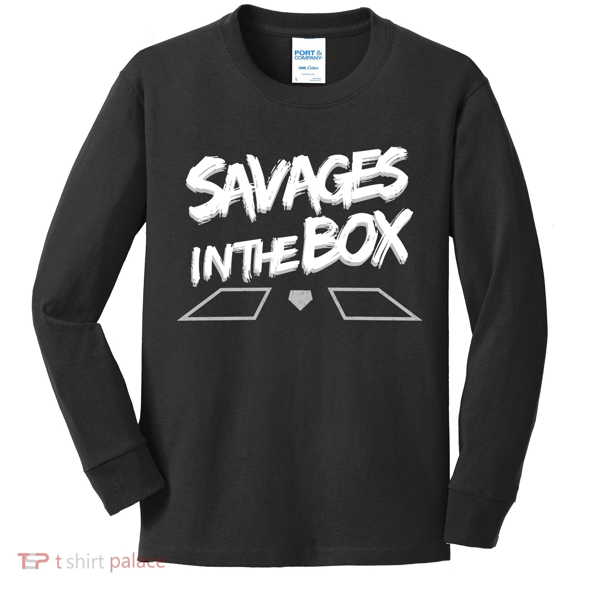 Savages in The Box New York baseball Kids Long Sleeve Shirt