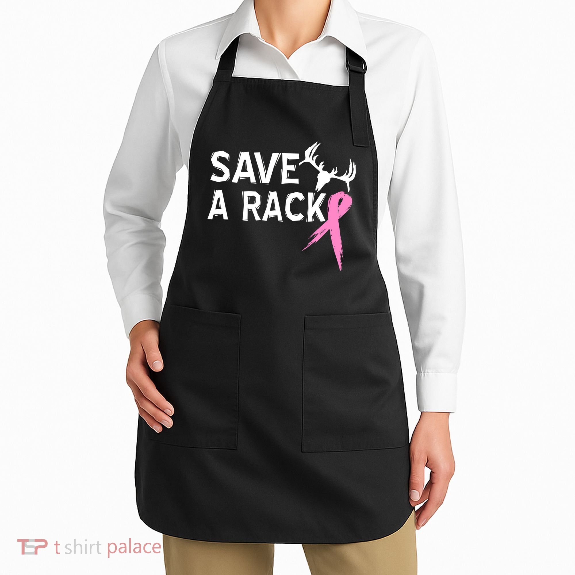 Save A Rack Breast Cancer Ribbon Apron