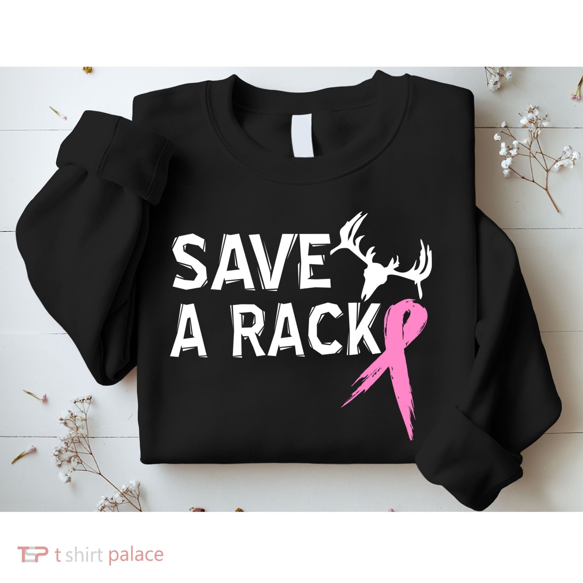 Save A Rack Breast Cancer Ribbon Sweatshirt