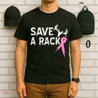 Save A Rack Breast Cancer Ribbon T-Shirt thumb 6