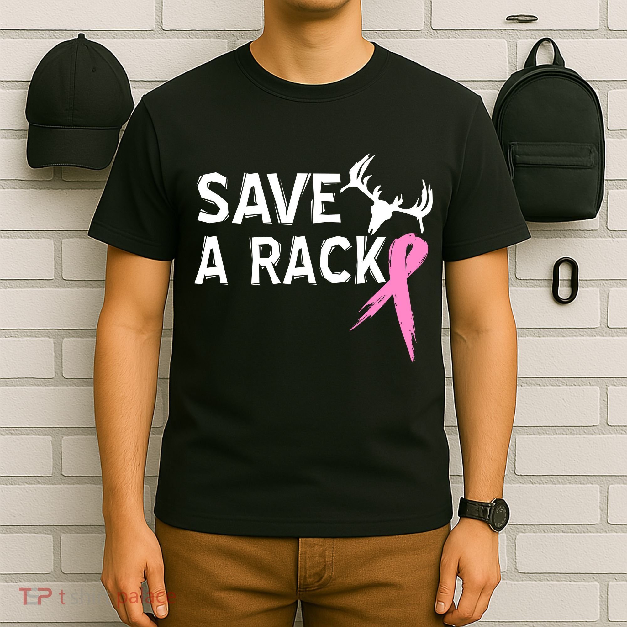 Save A Rack Breast Cancer Ribbon T-Shirt