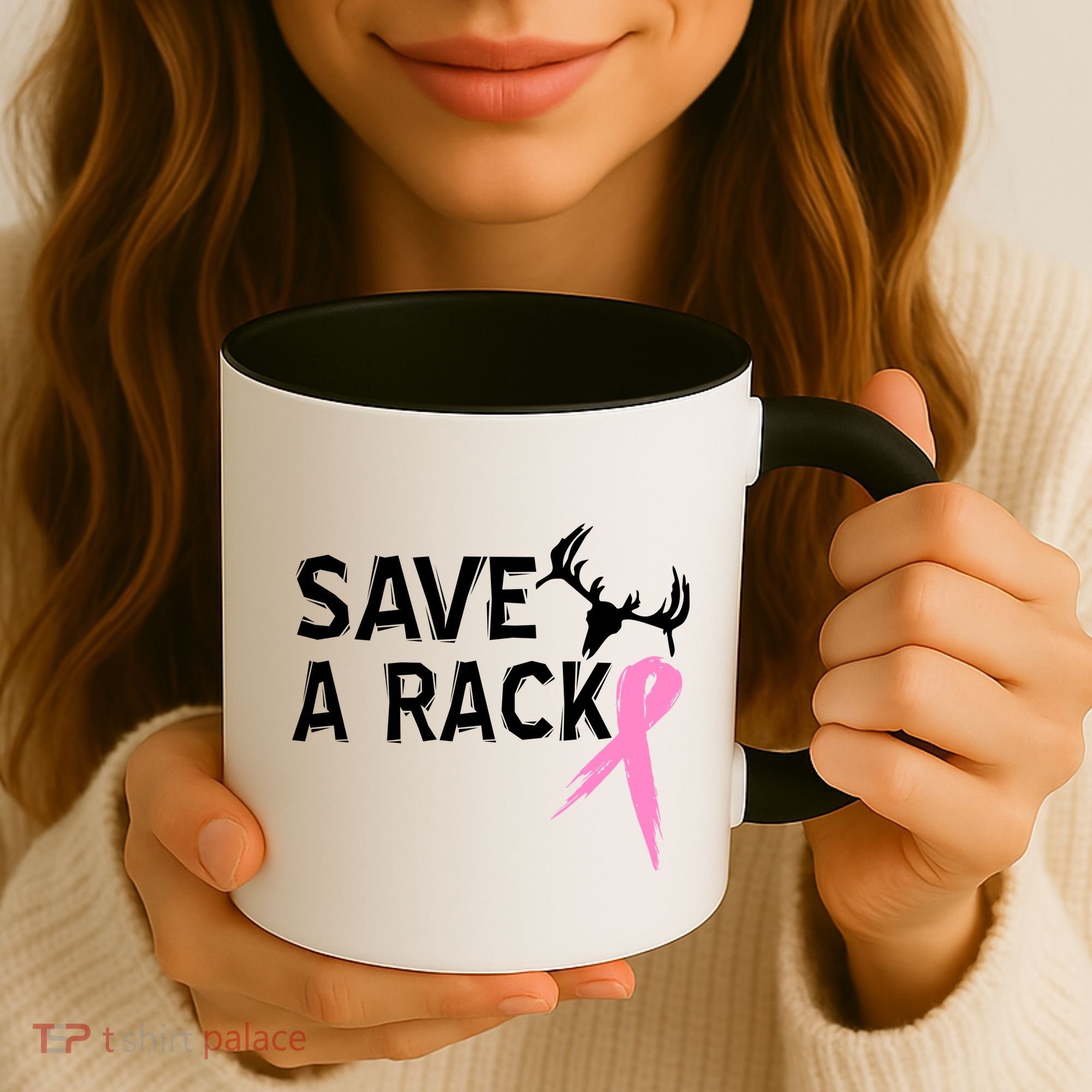 Save A Rack Breast Cancer Ribbon Coffee Mug