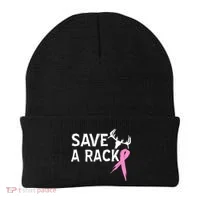 Save A Rack Breast Cancer Ribbon Beanie thumb 0