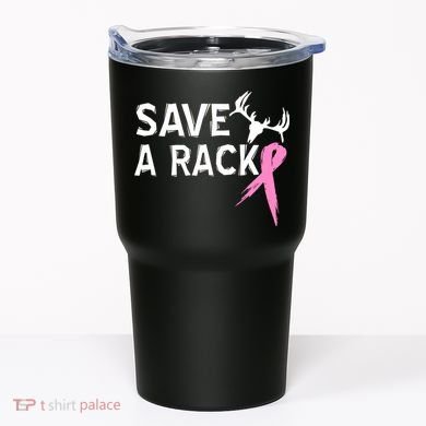 Save A Rack Breast Cancer Ribbon Tumbler