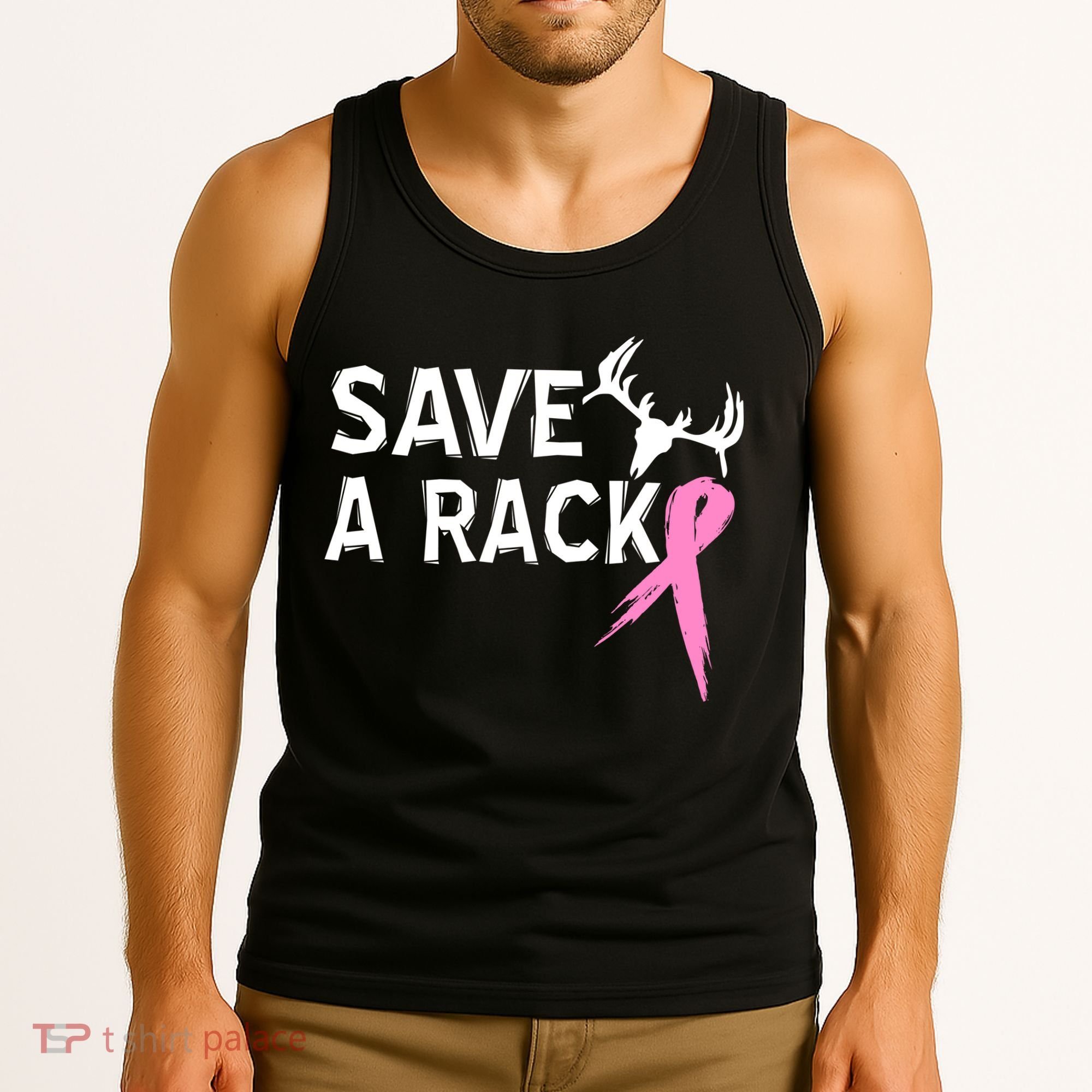 Save A Rack Breast Cancer Ribbon Tank Top