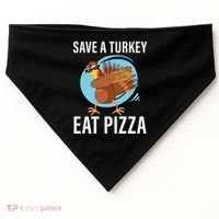 Save A Turkey Eat A Pizza USA-Made Doggie Bandana thumb 0