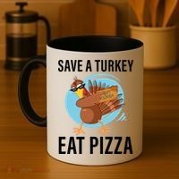 Save A Turkey Eat A Pizza Coffee Mug thumb 4
