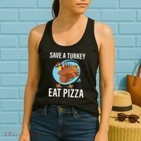 Save A Turkey Eat A Pizza Women's Tank Top thumb 2