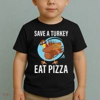 Save A Turkey Eat A Pizza Toddler T-Shirt thumb 2