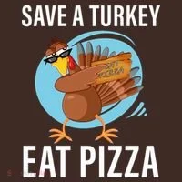 Save A Turkey Eat A Pizza Baby Bodysuit thumb 2