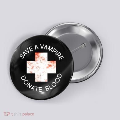 Save A Vampire Donate Blood Button