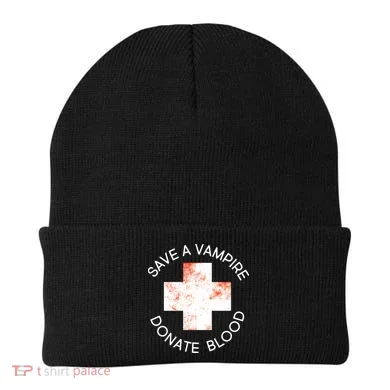 Save A Vampire Donate Blood Beanie