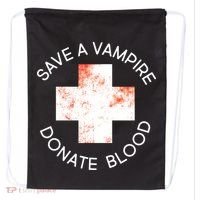 Save A Vampire Donate Blood Drawstring Bag thumb 0