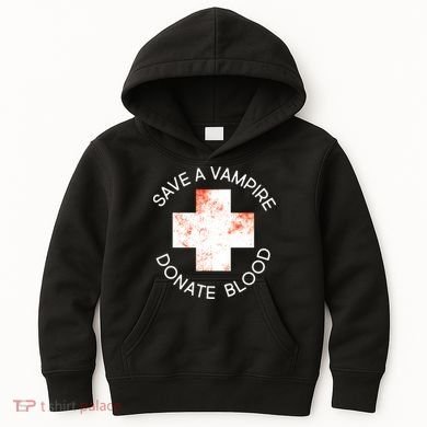 Save A Vampire Donate Blood Kids Hoodie