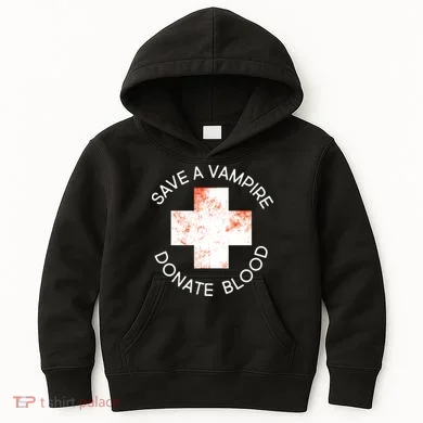Save A Vampire Donate Blood Kids Hoodie