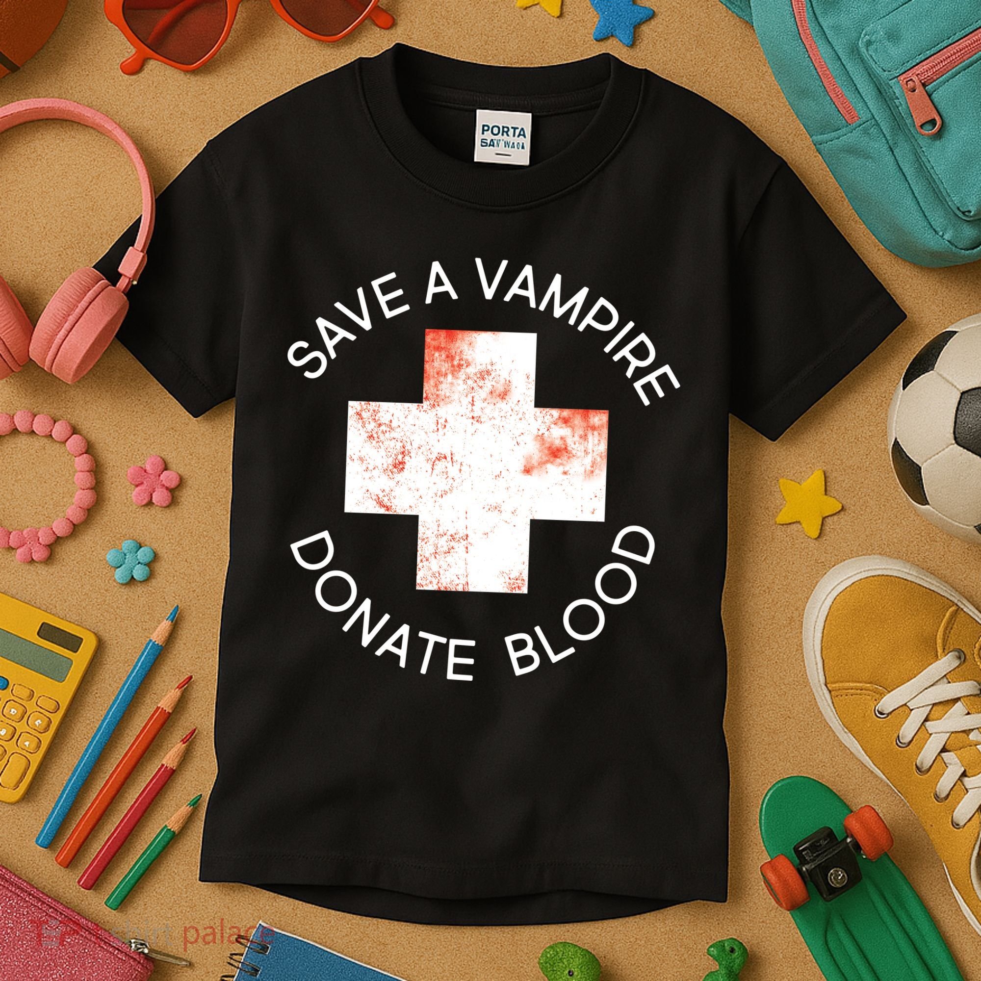 Save A Vampire Donate Blood Kids T-Shirt