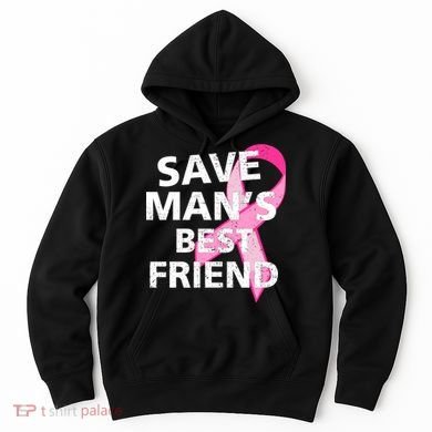 Save Man's Best Friend Breast Cancer Ribbon Hoodie