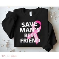 Save Man's Best Friend Breast Cancer Ribbon Sweatshirt thumb 2