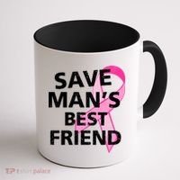 Save Man's Best Friend Breast Cancer Ribbon Coffee Mug thumb 1
