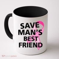 Save Man's Best Friend Breast Cancer Ribbon Coffee Mug thumb 0