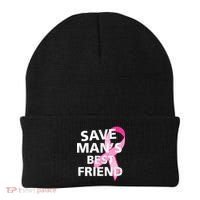 Save Man's Best Friend Breast Cancer Ribbon Beanie thumb 0