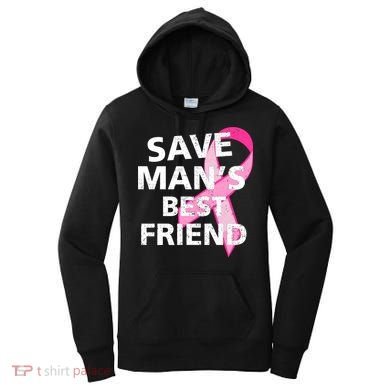 Save Man's Best Friend Breast Cancer Ribbon Women's Hoodie