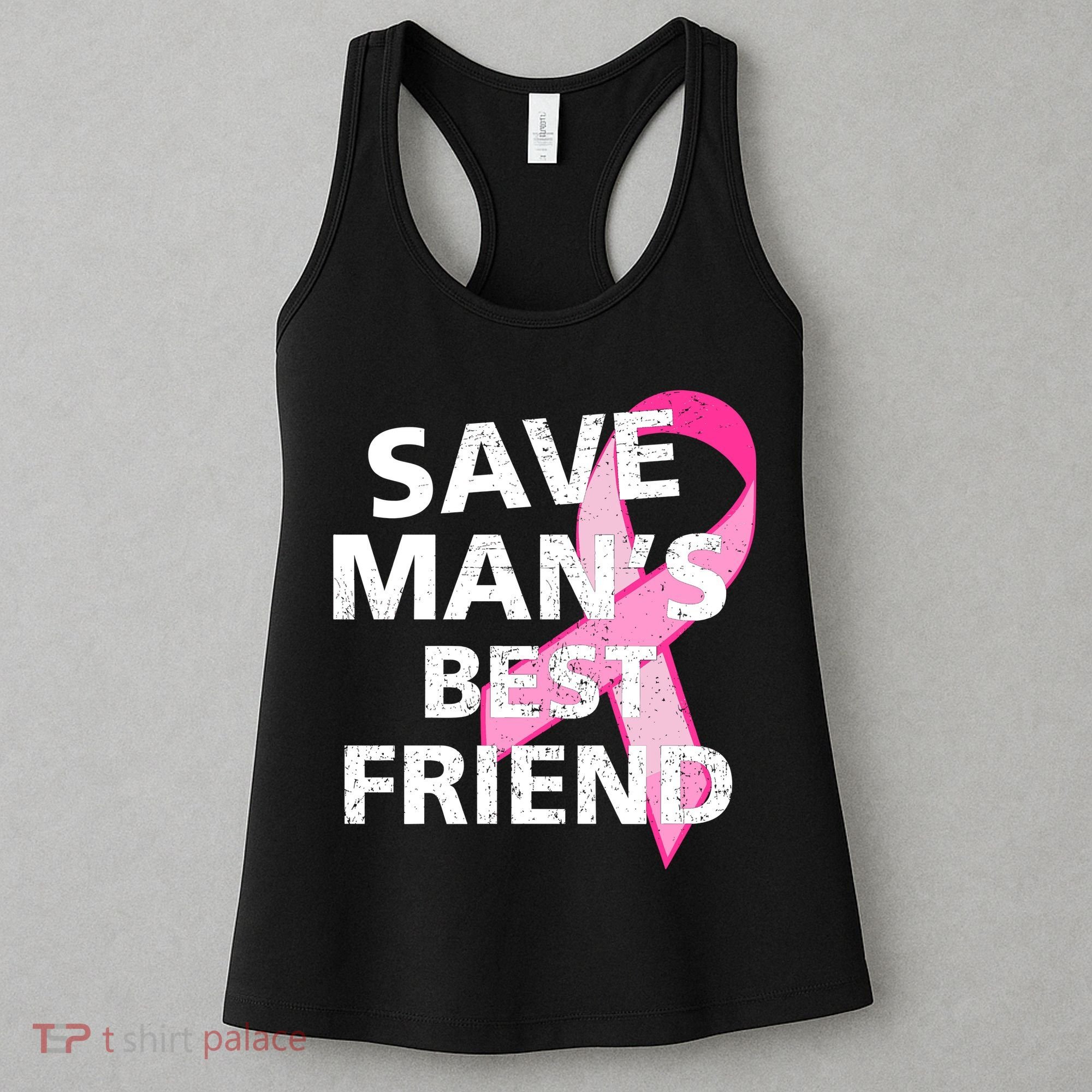 Save Man's Best Friend Breast Cancer Ribbon Women's Tank Top