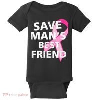 Save Man's Best Friend Breast Cancer Ribbon Baby Bodysuit thumb 0