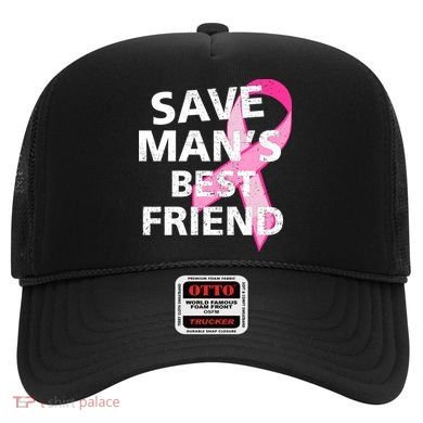 Save Man's Best Friend Breast Cancer Ribbon Hat