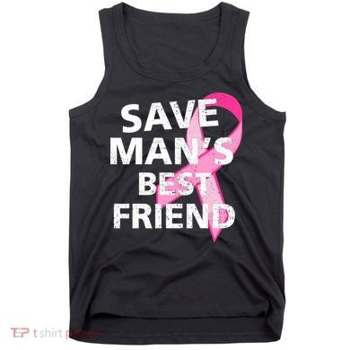 Save Man's Best Friend Breast Cancer Ribbon Tank Top