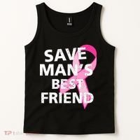 Save Man's Best Friend Breast Cancer Ribbon Tank Top thumb 2