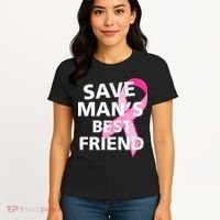 Save Man's Best Friend Breast Cancer Ribbon Women's T-Shirt thumb 4