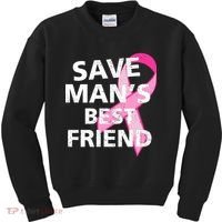 Save Man's Best Friend Breast Cancer Ribbon Kids Sweatshirt thumb 0