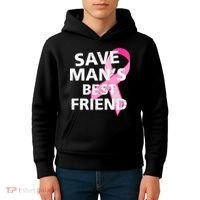 Save Man's Best Friend Breast Cancer Ribbon Kids Hoodie thumb 4