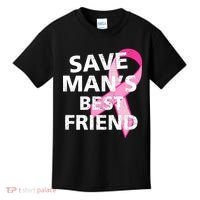 Save Man's Best Friend Breast Cancer Ribbon Kids T-Shirt thumb 0
