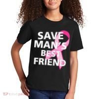 Save Man's Best Friend Breast Cancer Ribbon Kids T-Shirt thumb 2