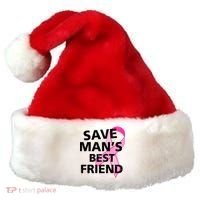 Save Man's Best Friend Breast Cancer Ribbon Santa Hat thumb 0