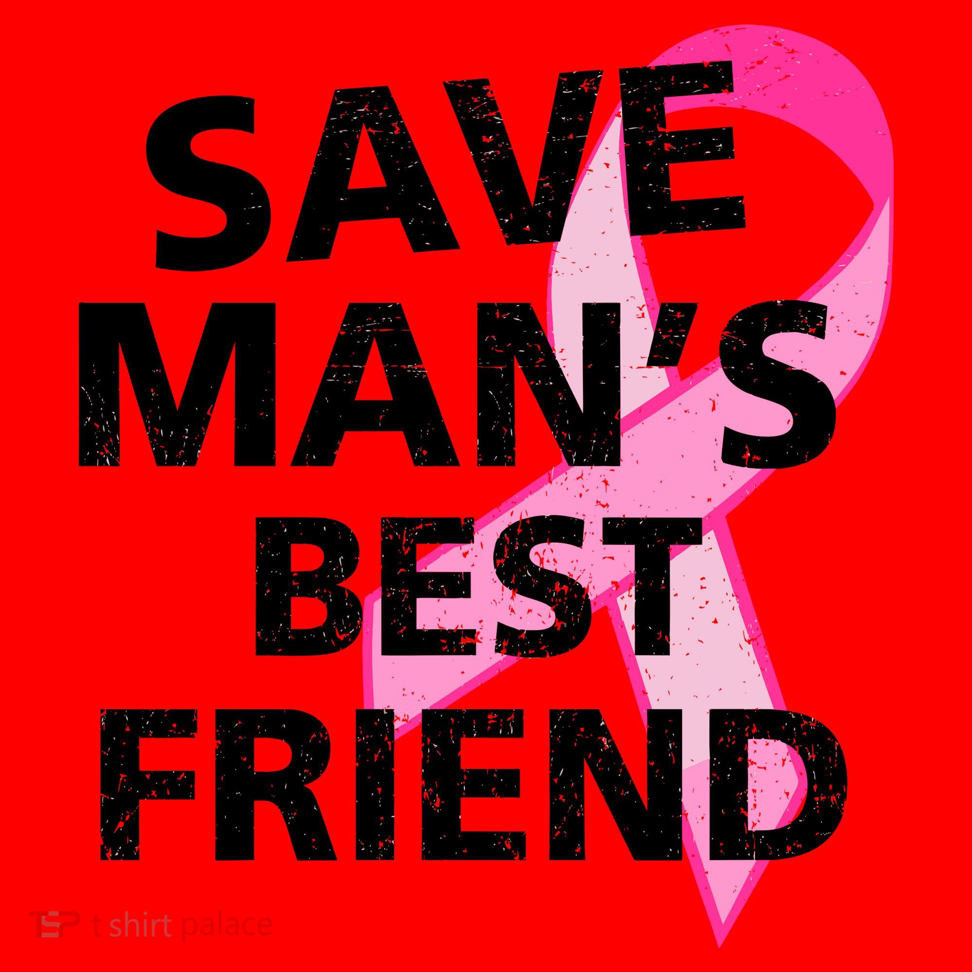 Save Man's Best Friend Breast Cancer Ribbon Santa Hat