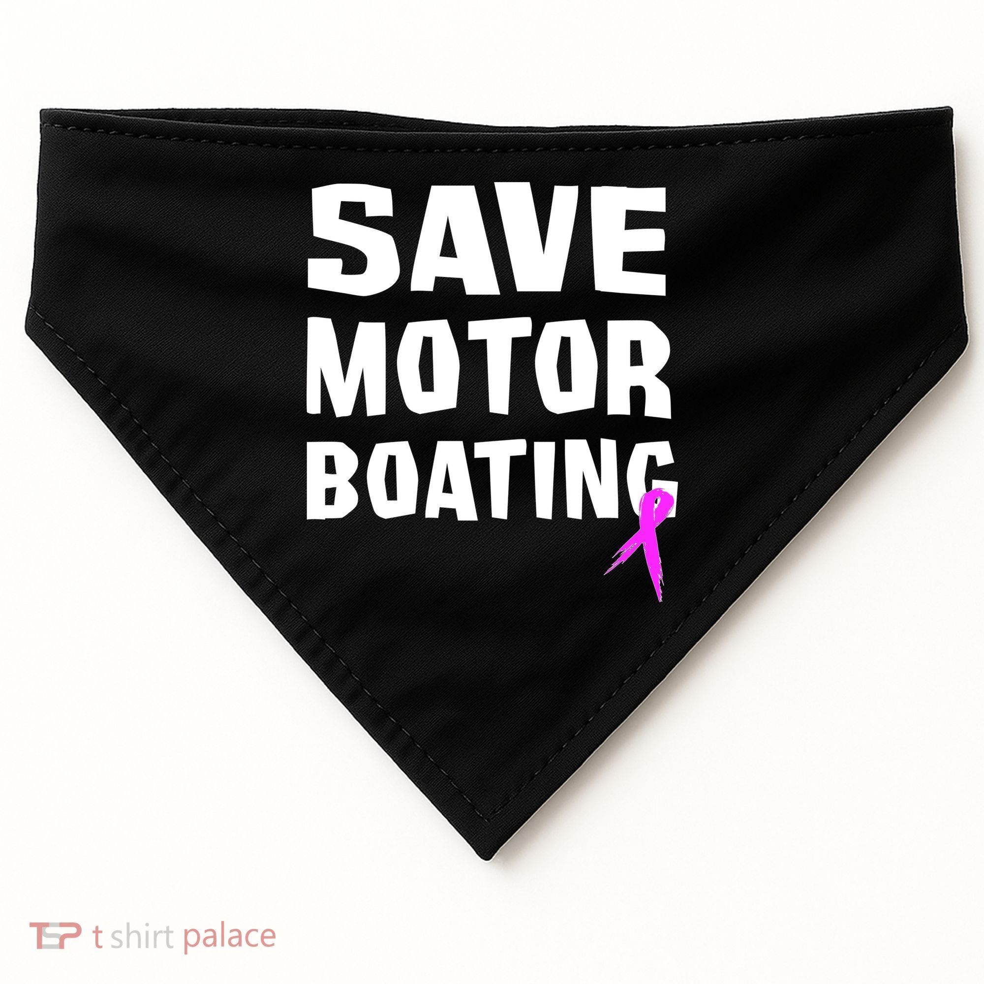 Save Motor Boating Breast Cancer USA-Made Doggie Bandana