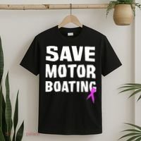 Save Motor Boating Breast Cancer T-Shirt thumb 2